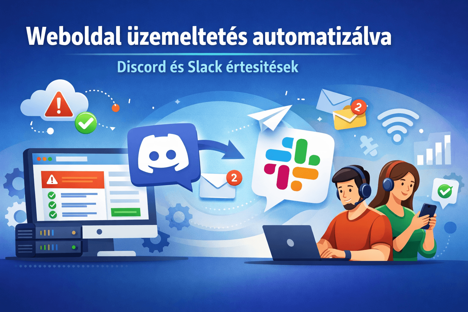 Weboldal üzemeltetés automatizálva – Miért hasznosak a Discord és Slack értesítések?